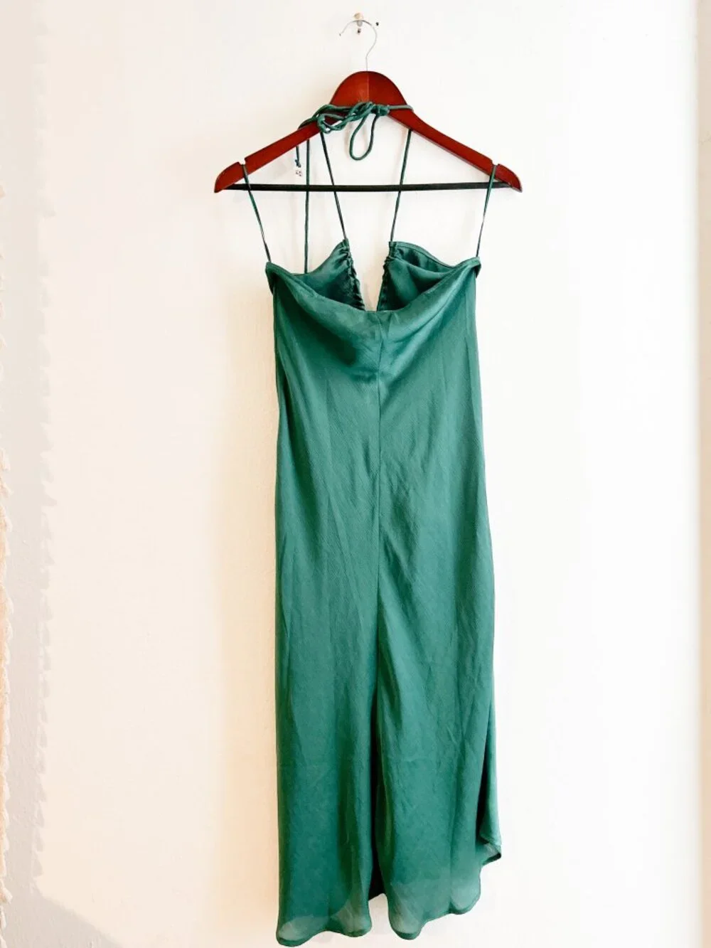 Free People Nothing Better Ruched Midi Green Everglade‎ Slip Dress XS